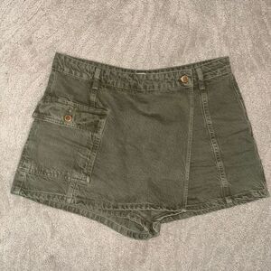 Zara Green Denim Skort